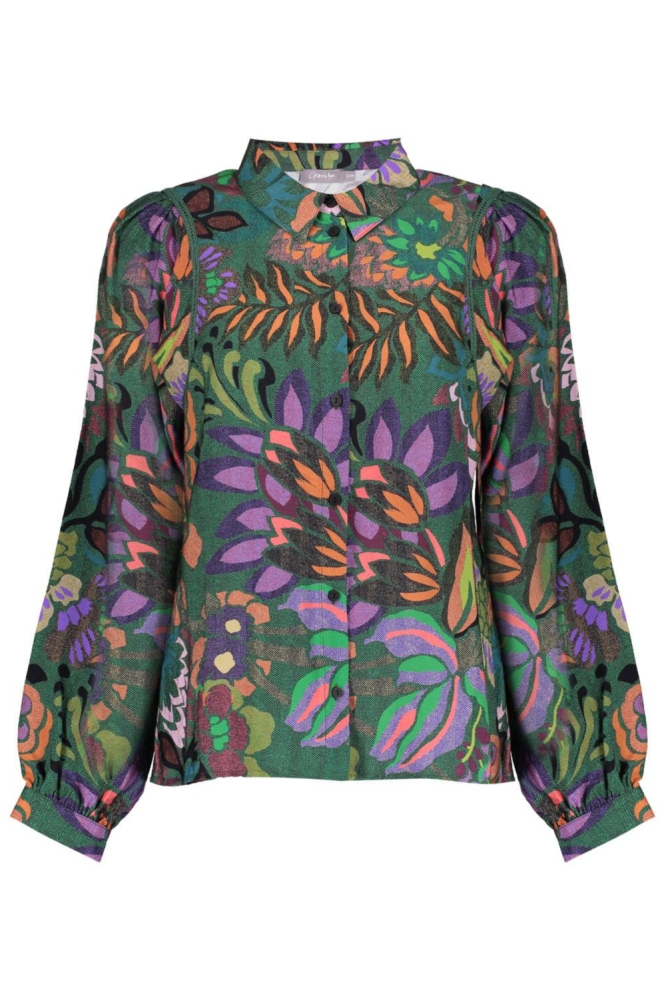 BLOUSE MET PRINT 53640 20 GREEN/PURPLE